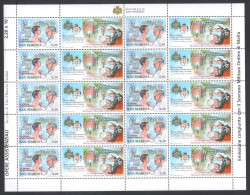 2006 San Marino, Assistenza Per I Soffrenti, N. 2104 - Minifoglio Di 10 Serie E 10 Appendici, MNH** - Blocs-feuillets