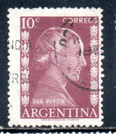 ARGENTINA 1952 EVA PERON 10c USED USADO OBLITERE' - Oblitérés