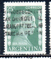 ARGENTINA 1952 EVA PERON 25c USED USADO OBLITERE' - Gebruikt