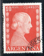 ARGENTINA 1952 1953 EVA PERON 10p USED USADO OBLITERE' - Gebraucht