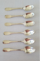 6 Cuillères à Café En ARGENT.  Divers Poinçons Dont VIEILLARD. - Silverware