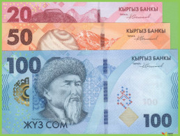 Voyo KYRGYZSTAN 20,50,100 Som 2023(2024) P34-36 B235a-237a UNC SET - Kyrgyzstan