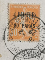 1921, CPA Affranchie De Semeuse Surchargé - Storia Postale