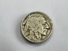 1926 USA Buffalo Nickel 5 Cents Coin, F Fine - 1913-1938: Buffalo