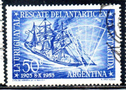 ARGENTINA 1953 RESCUE OF ANTARCTIC EXPEDITION SHIP URUGUAY OF OTTO NORDENSKJOLD 50c USED USADO OBLITERE' - Usados