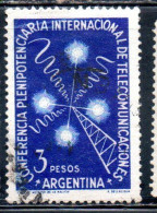 ARGENTINA 1954 INTERNATIONAL PLENIPOTENTIARY CONFERENCE OF TELECOMMUNICATIONS RADIO 3p USED USADO - Used Stamps