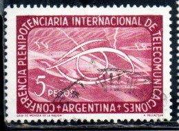 ARGENTINA 1954 INTERNATIONAL PLENIPOTENTIARY CONFERENCE OF TELECOMMUNICATIONS TELEVISION 5p USED USADO - Usati