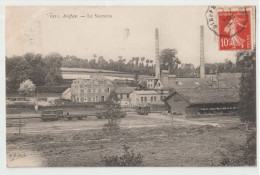 AUFFAY ( 76 ) - LA SUCRERIE - BATIMENTS - WAGONS SUR LES RAILS - ECRITE EN 1909 - 2 SCANS - - Auffay