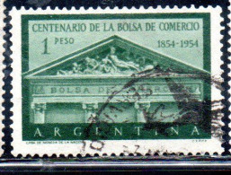 ARGENTINA 1954 ESTABILISHMENT OF THE BUENOS AIRES STOK EXCHANGE 1p USED USADO OBLITERE' - Used Stamps