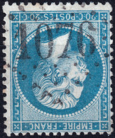 FRANCE - 1862 Yv.22 20c Bleu Empire Dentelé Oblitéré GC1076 De COLMAR (Haut-Rhin) - TB - 1862 Napoléon III