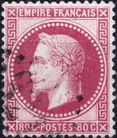 FRANCE - 1867 Yv.32 80c Rose Empire Lauré Oblitéré - TB - 1863-1870 Napoleon III With Laurels