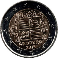 2015 ANDORRE - 2 Euros Commémorative - Le Blason D'Andorre - Andorra