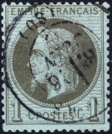 FRANCE - 1870 Yv.25 1c Vert-bronze Empire Lauré Oblitéré TàD - TB - 1863-1870 Napoléon III Lauré