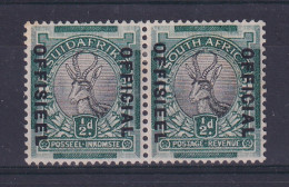 South Africa: 1930/47   Official - Springbok   SG O12w    ½d  [Wmk Inverted]  MH Pair - Service