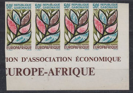 Gabon Europafrique 1966 1v Strip Of 4 IMPERFORATED  ** Mnh (59217B) - Idées Européennes