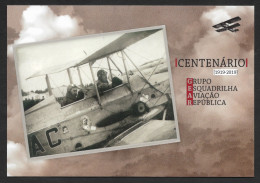 Portugal Carte Entier Postal Centenaire Esquadrilha República Avion Biplan 2019 Stationery Aviation Biplane - Interi Postali