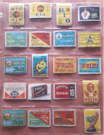 20 Vintage Etiketten Lucifersdoosjes/labels Matchboxes SIGARETTEN En TABAK WELTA-RIO-OBOURG-APPELTERRE-HARELBEKE E.a. - Boites D'allumettes - Etiquettes