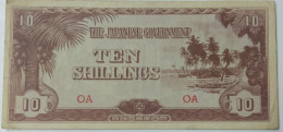 Japan Government Occupation JIM Oceania 10 Shillings WWII ND 1942 P-3  VF+ - Japan