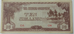 Japan Government Occupation JIM Oceania 10 Shillings WWII ND 1942 P-3  VF+ - Japon