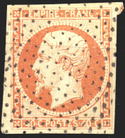 FRANCE - Oblitération Pointillés Sur Yv.16 40c Empire Dentelé  - Pli Sinon TB D'apect - 1849-1876: Periodo Clásico