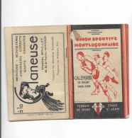 Vieux Papiers - Calendrier De L' Union Sportive Montluçonnaise Rugby Saison 1935 -1936 - Tamaño Pequeño : 1921-40