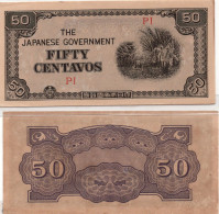 Japan Government Occupation JIM Philippines 50 Centavos WWII ND 1943 P-105 EF - Japon