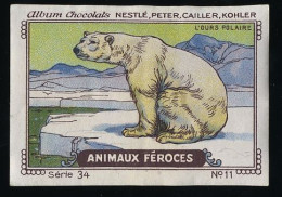 Nestlé - 34 - Animaux Féroces, Fierce Animals - 11 - L'ours Polaire, Ice Bear - Nestlé