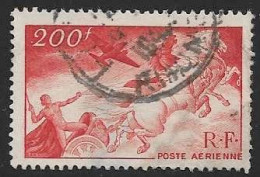 Yvert 19b 200 F Rouge Foncé (Papier Normal Fin) - O - Défaut - 1927-1959 Matasellados