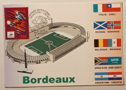 BORDEAUX (33) - Stade, Carte Postale Avec Timbre France 98 Bordeaux (football), Cachet Match Argentine - Croatie - Fútbol