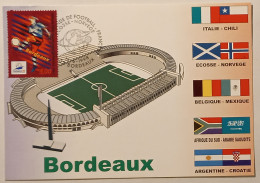 BORDEAUX (33) - Stade, Carte Postale Avec Timbre France 98 Bordeaux (football), Cachet Match Ecosse - Norvège - Fútbol