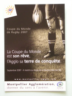 RUGBY - Ballon - Coupe Du Monde De Rugby 2007 - Carte Publicitaire 4 Matchs Au Stade Montpellier - Rugby