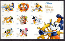 Italie Postzegelsvelletje 90 Jaar Mickey Mouse Uitgave 2017 - 2011-20: Neufs