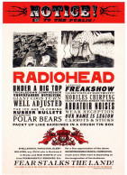 Postkarte Radiohead Freakshow 2000 Sous Chapiteau, Farbig, Ungelaufen, I-II - Musées