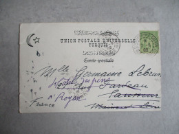 CONSTANTINOPLA GALATA POSTE FRANCAISE  LETTRE TIMBRE SAGE 5 C - Covers & Documents