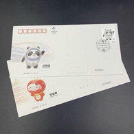 China Covers，2020-2 Beijing 2022 Winter Olympic Games Mascot Stamp First Day Cover，2 Covers - Omslagen