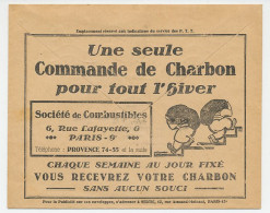 Postal Cheque Cover France 1931 Coal - Winter - Autres & Non Classés