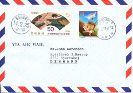 Japan Air Mail Cover Sent To Denmark Takayanagi 25-11-2002 Topic Stamps - Airmail