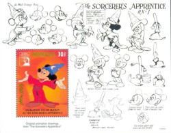 MWD-BK5-323-2 MPP MINT PF/MNH ¤ MONGOLIA 1991 BLOCK ¤ 50TH ANNIVERSARY OF THE WALT DISNEY FILM FANTASIA - Disney