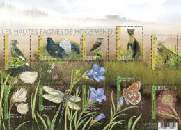 Belgium Belgique Belgien 2017 Flora And Fauna Nature Reserve Hoge Venen Set Of 10 Stamps In Block / Sheetlet MNH - Neufs