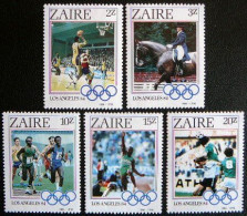 (dcos-360) Zaire    Mi 861-65     Yvert    1169-72      MNH  1984 - Summer 1984: Los Angeles