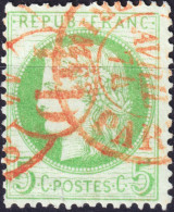 FRANCE - TàD Rouge Des Imprimés De Paris Sur Yv.53 5c Vert Cérès Dentelé - TB- - 1849-1876: Période Classique