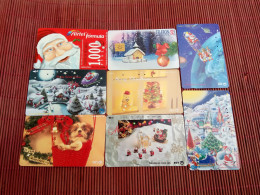 Christmas 8 Phonecards Used Rare - Navidad