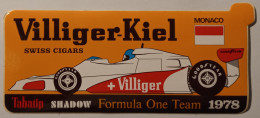 FORMULE 1 / AUTOMOBILE - VILLIGER KIEL Swiss Cigars - MONACO 1978 - Autocollant - Stickers