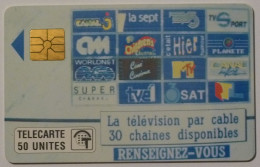 TELEVISION / MEDIA - Télévision Par Cable - 30 Chaines - Télécarte Monaco 50 Unités Utilisée - Cultura