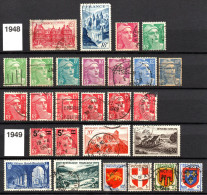 Années 1948 - 1949 - 27 Timbres - Oblitérés - Usados