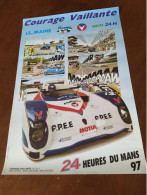 Affiche  ** 24 Heures Du Mans  1997  , Voiture Courage Vaillante C41 Num 13  ** - Voitures