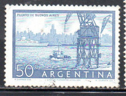 ARGENTINA 1954 1959 1956 BUENOS AIRES HARBOR 50c USED USADO OBLITERE' - Usados