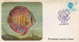 Lote 1781F, Colombia, 1989, SPD-FDC, Pez Disco, Disc Fish - Colombia