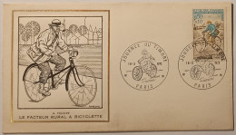 FACTEUR RURAL A BICYCLETTE / VELO - Journée Timbre 1972 - Document Philatélique Format Enveloppe Timbre Et Cachet - Post