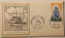 VOILIERS TERRE NEUVE / Bateau - Illustrateur Andreotto - Document Philatélique Format Enveloppe Timbre Cachet DINARD - Schiffe